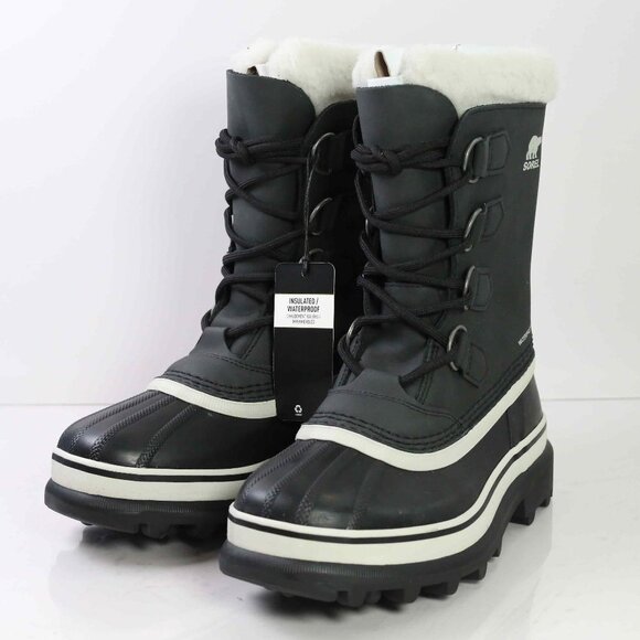 NWT!  Sorel Caribou Snow Boot in Black, Stone, Size 6 - Picture 1 of 10